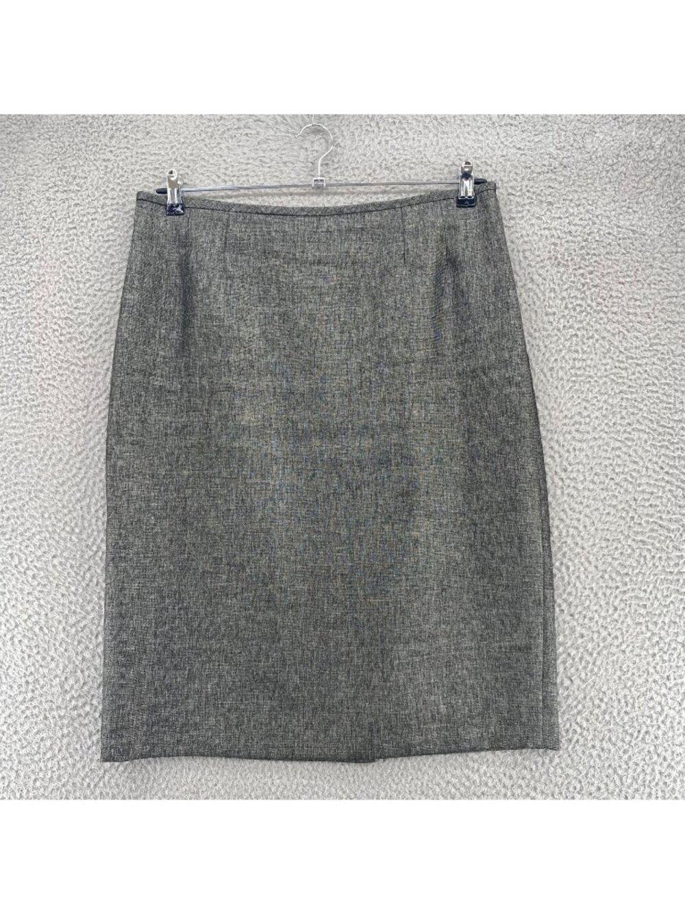 Le Suit Skirt Womens 12 Gray Silver Pencil Straight Knee Length Office Career